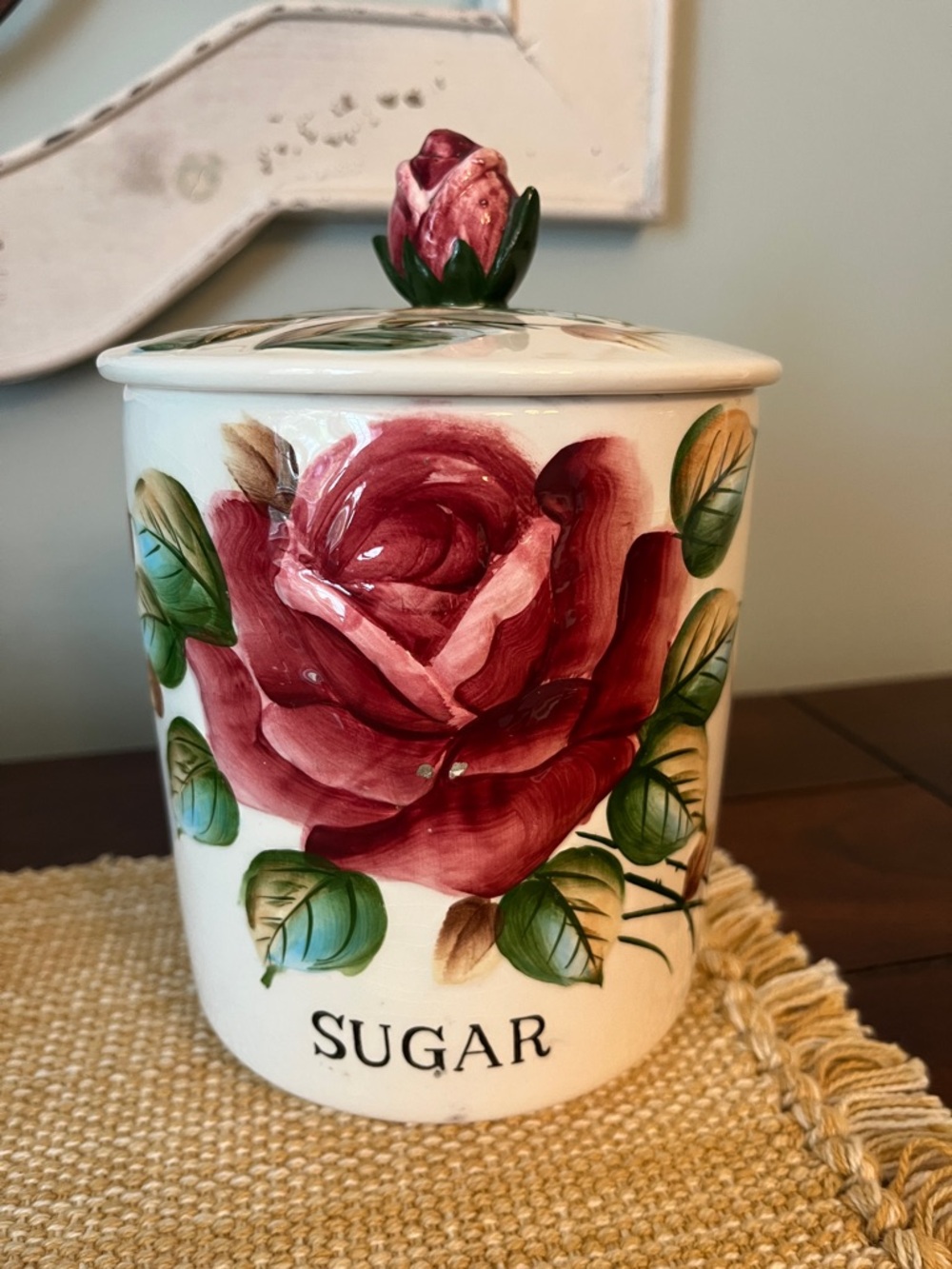 Lefton Americana Rose Canister